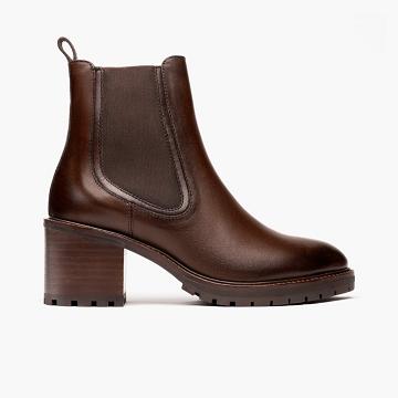 Thursday Boots Boots Knockout Leren Hoge Hakken Dames Koffie | BE402QMA