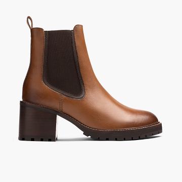 Thursday Boots Boots Knockout Leren Hoge Hakken Dames Bruin | BE403MQZ