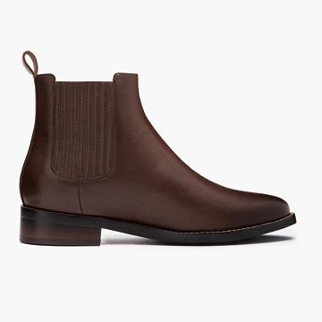 Thursday Boots Dreamer Leren Laarsjes Dames Chocola | BE357ZUT