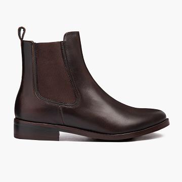 Thursday Boots Duchess Leren Laarsjes Dames Koffie | BE364DFM