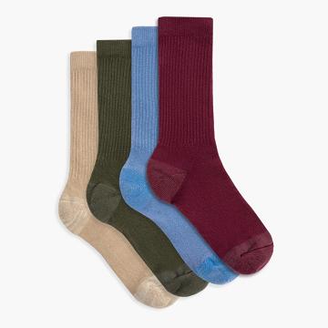 Thursday Boots Sodello Klassieke Crew Katoenen 4-Pack Sokken Dames Rood Gekleurd | BE390DFM45