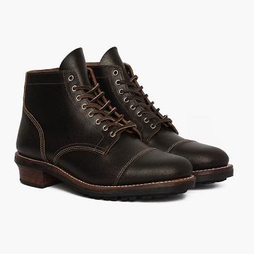 Thursday Boots Vanguard Leren Veterlaarzen Heren Zwart | BE130DFM